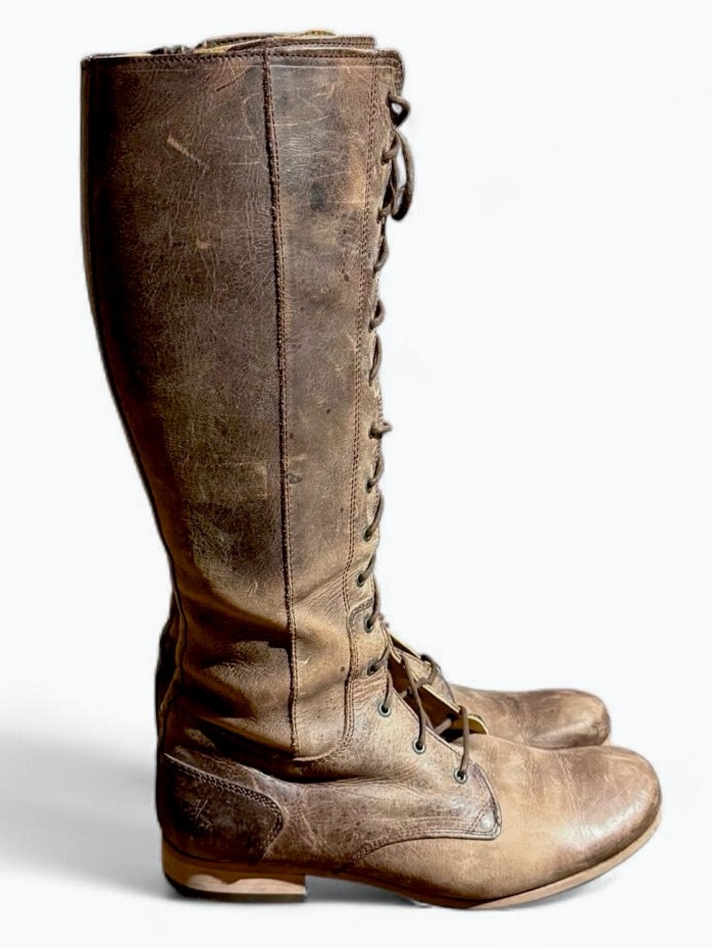 Tall Brown Leather Boots Size 7 John Fluevog Radio KCRW